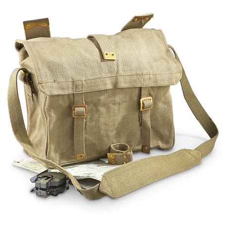 military canvas shoulder bag.